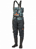 Полукомбинезон заброд. Norfin PILOT CAMO BOOTFOOT р.43-M с сапогами резина