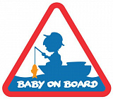 Наклейка Delphin BABY on BOARD Sticker / 100x87mm