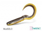 Твистер DELPHIN TWISTA-X Eeltail UVs / 15cm / MUD GOLD - 5шт.