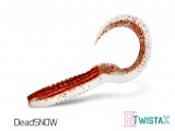 Твистер DELPHIN TWISTA-X Eeltail UVs / 15cm / DEAD SNOW - 5шт.