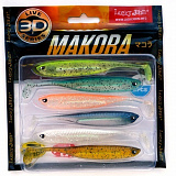 Виброхвосты LJ 3D Series MAKORA SHAD TAIL 4.0in(10,00)/MIX1 6шт.