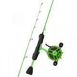 Комбо набор 13 Fishing Radioactive Pickle Ice Combo 25" MH - FF Ghost w/ NEW Line Window + Tickle Stick (Reel Seat) - Left Hand